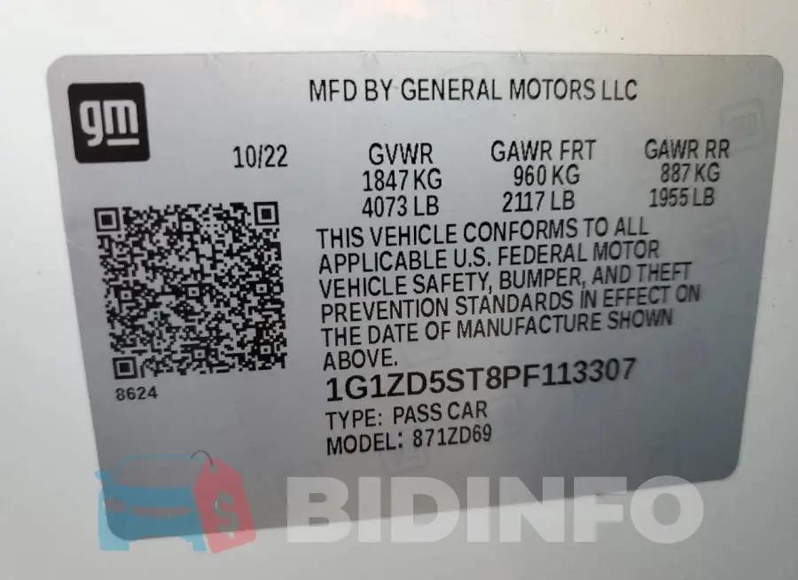 1G1ZD5ST8PF113307 Photo# 12