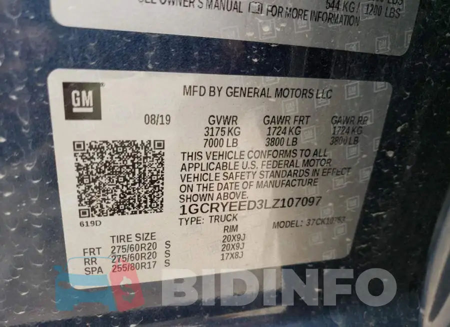 1GCRYEED3LZ107097 Photo# 12