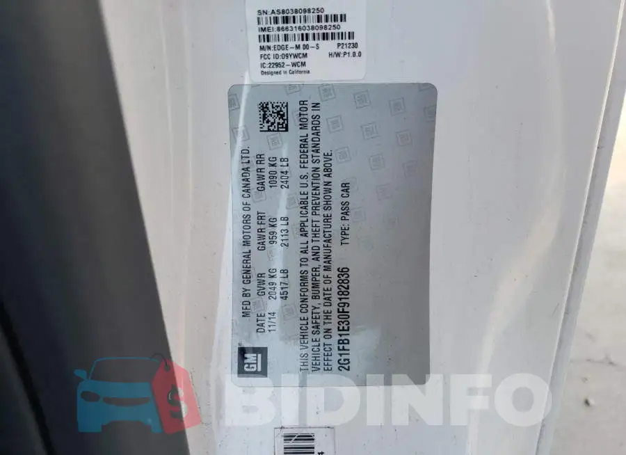 2G1FB1E30F9182836 Photo# 12