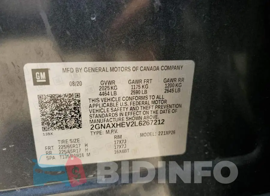 2GNAXHEV2L6267212 Photo# 12