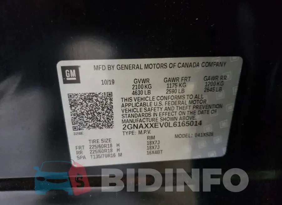 2GNAXXEV0L6165014 Photo# 13