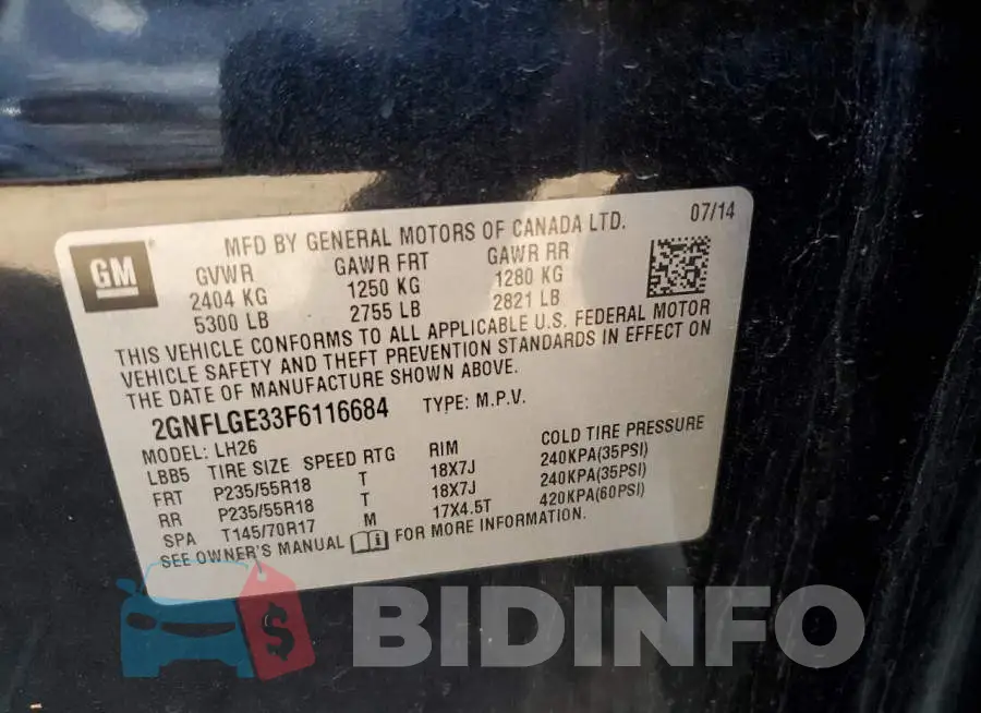 2GNFLGE33F6116684 Photo# 13