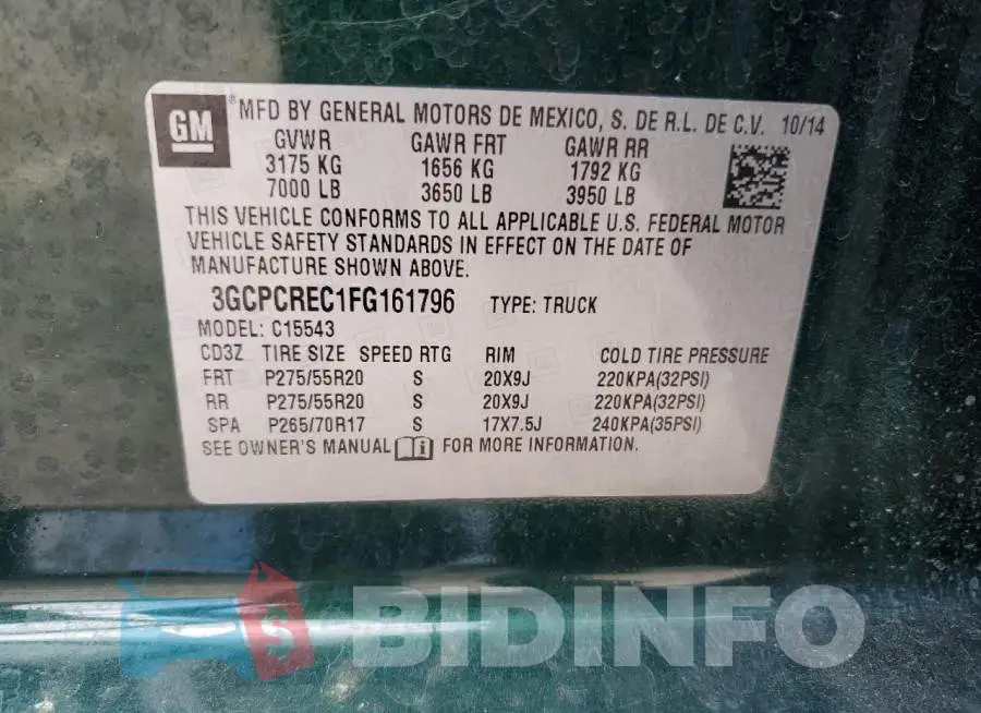3GCPCREC1FG161796 Photo# 13