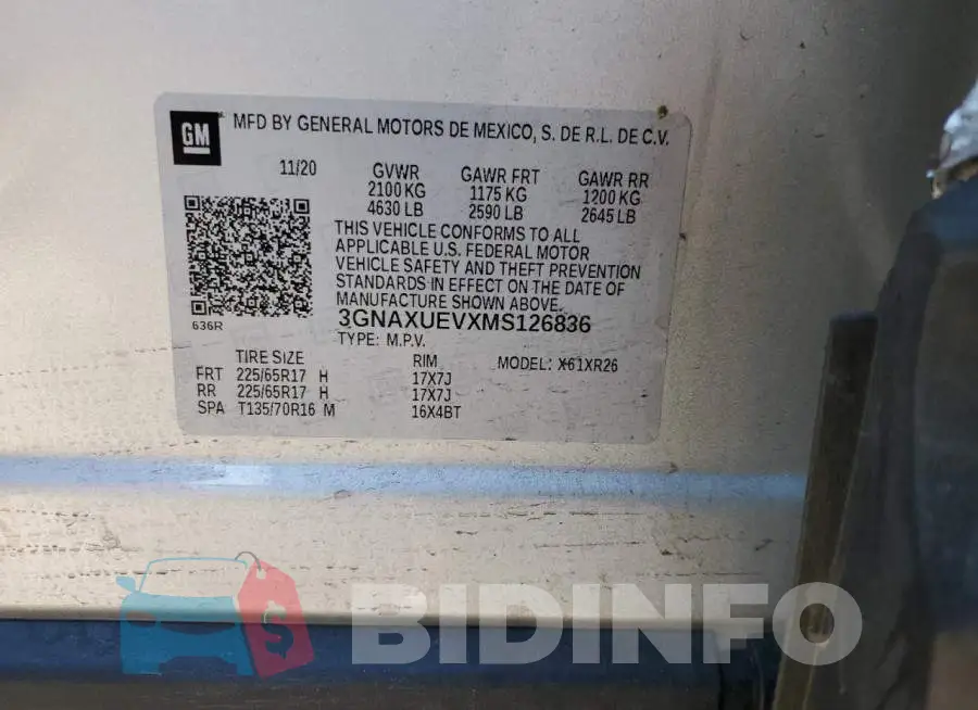 3GNAXUEVXMS126836 Photo# 12