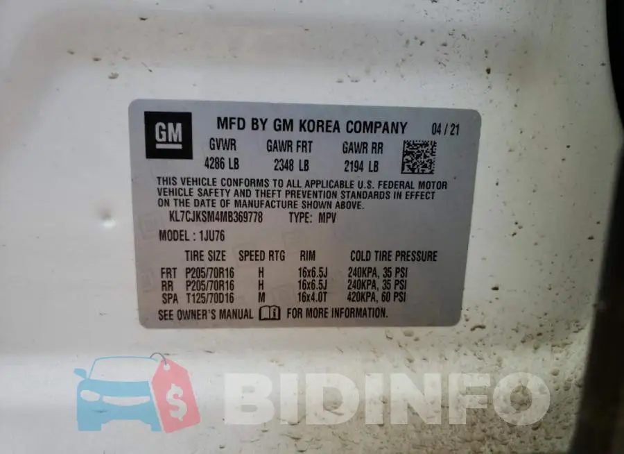 KL7CJKSM4MB369778 Photo# 12