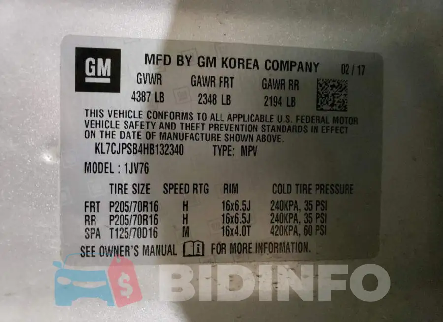 KL7CJPSB4HB132340 Photo# 12