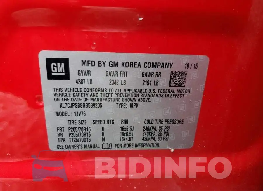 KL7CJPSB8GB539205 Photo# 13