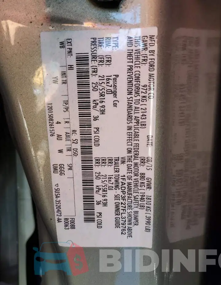 1FADP3F27FL379762 Photo# 12
