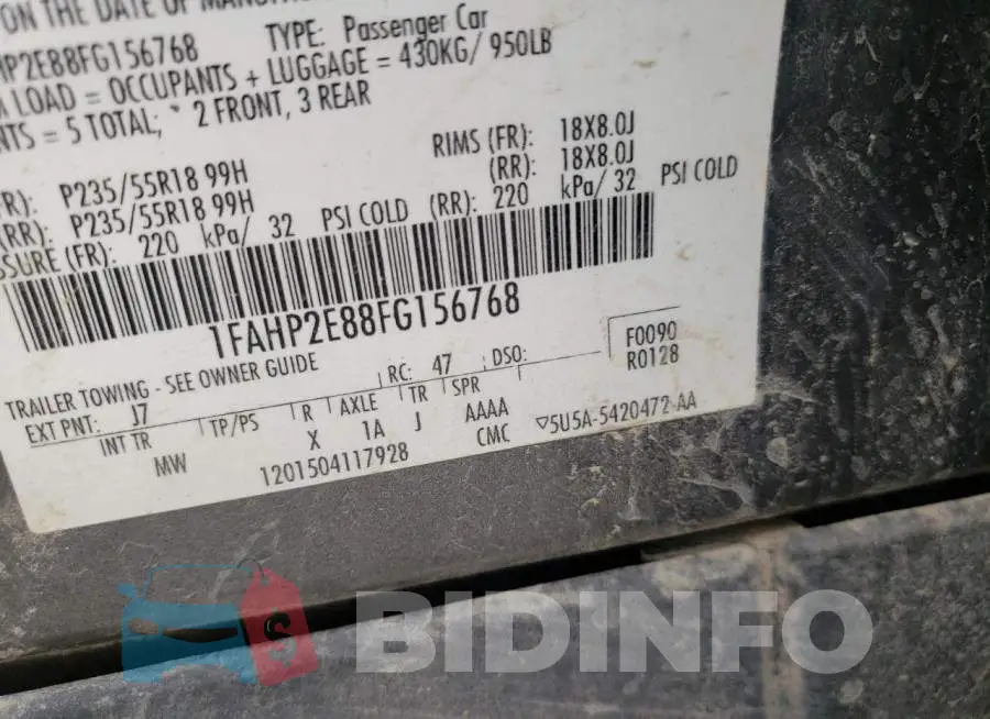 1FAHP2E88FG156768 Photo# 12