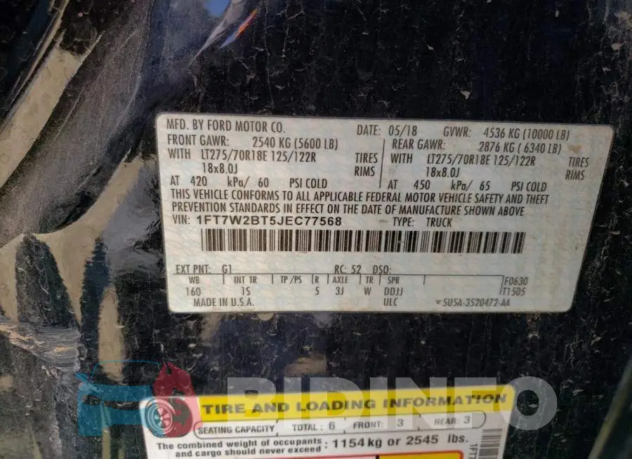 1FT7W2BT5JEC77568 Photo# 12