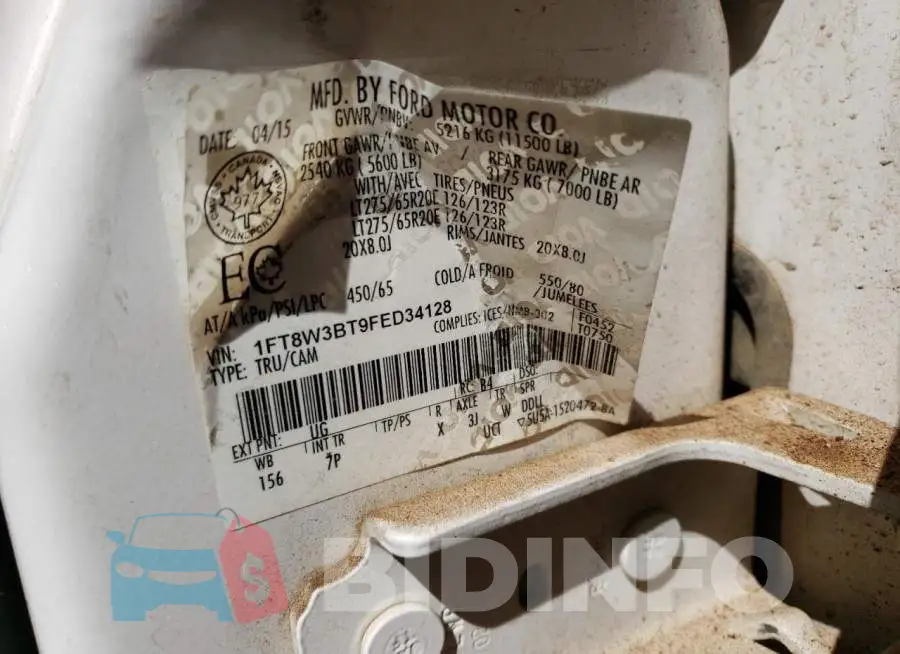 1FT8W3BT9FED34128 Photo# 12