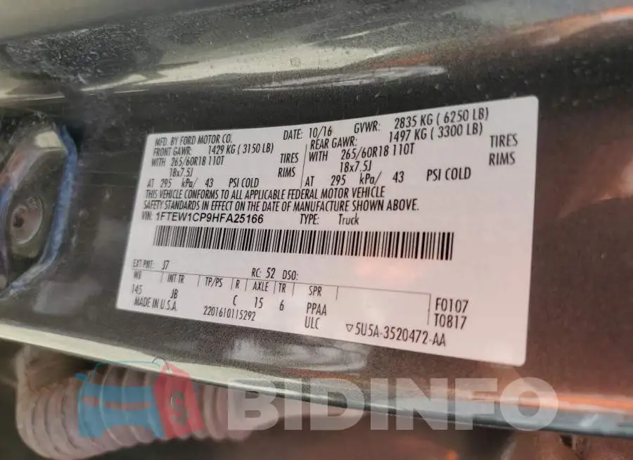 1FTEW1CP9HFA25166 Photo# 12