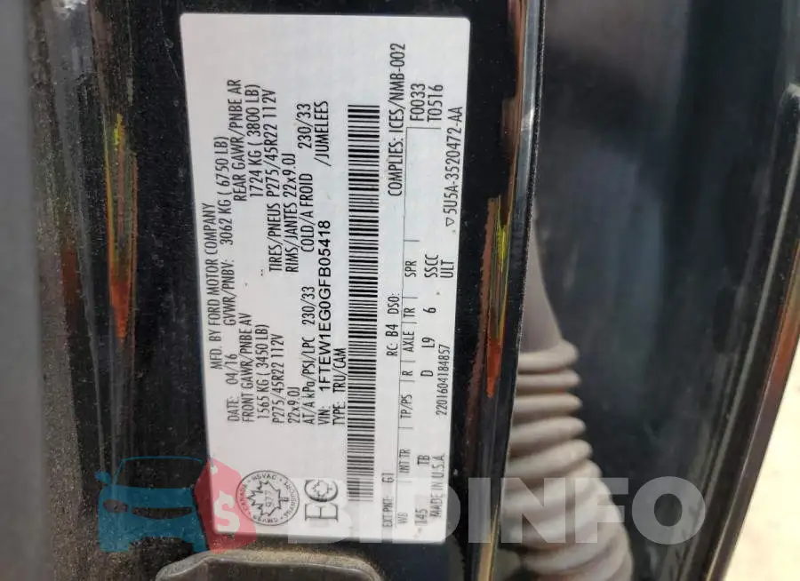 1FTEW1EG0GFB05418 Photo# 12