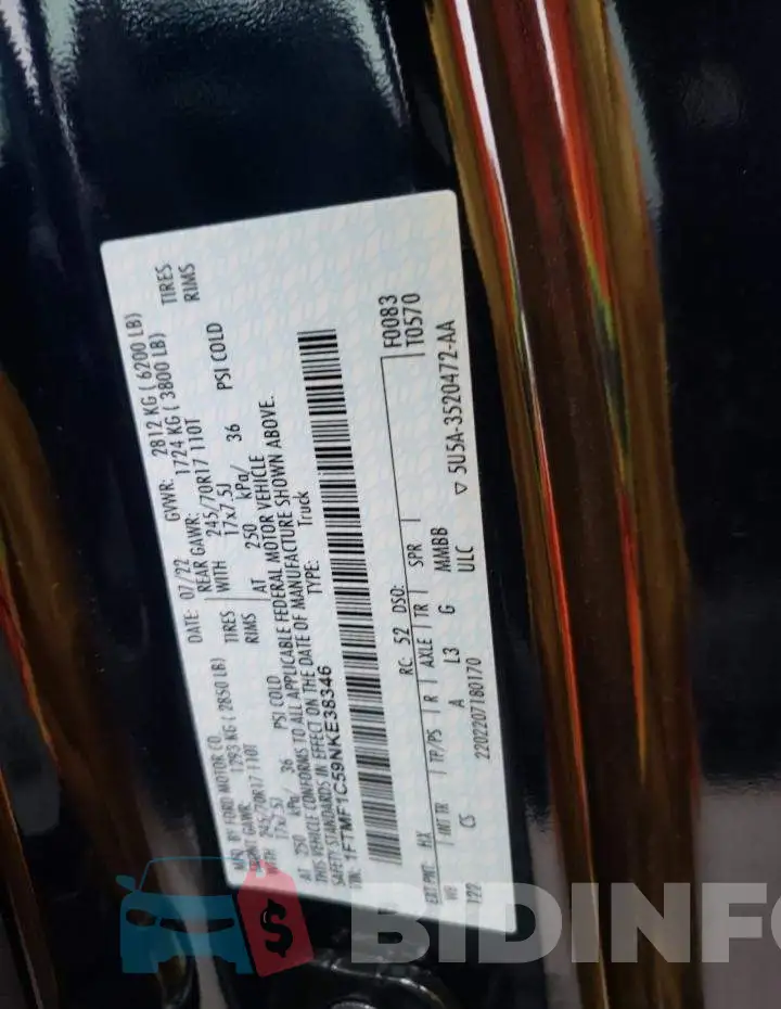 1FTMF1C59NKE38346 Photo# 13