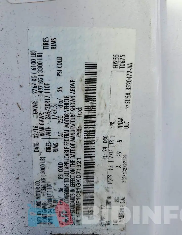 1FTMF1C81GKD71321 Photo# 12