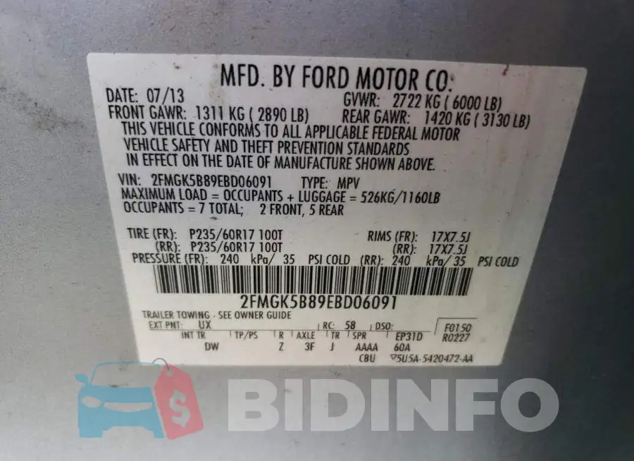 2FMGK5B89EBD06091 Photo# 12