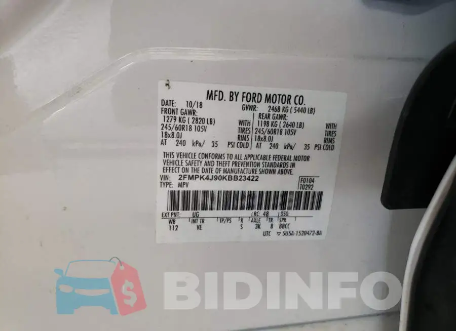 2FMPK4J90KBB23422 Photo# 13