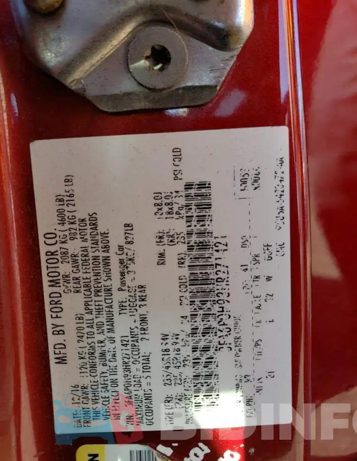 3FA6P0H93HR271421 Photo# 12