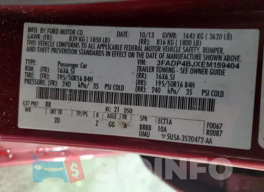 3FADP4BJXEM159404 Photo# 12