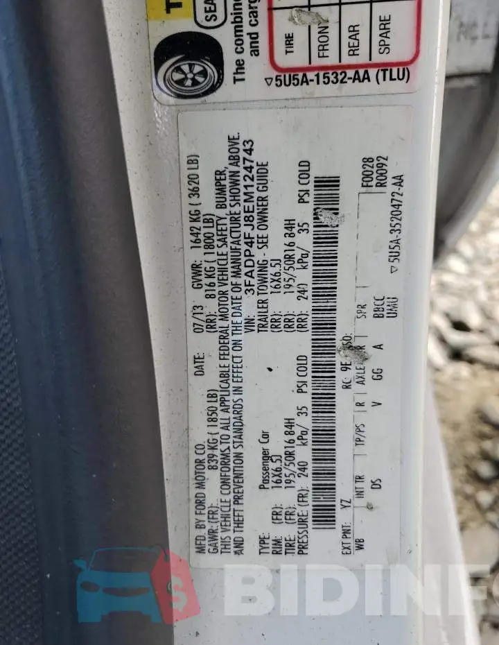 3FADP4FJ8EM124743 Photo# 12