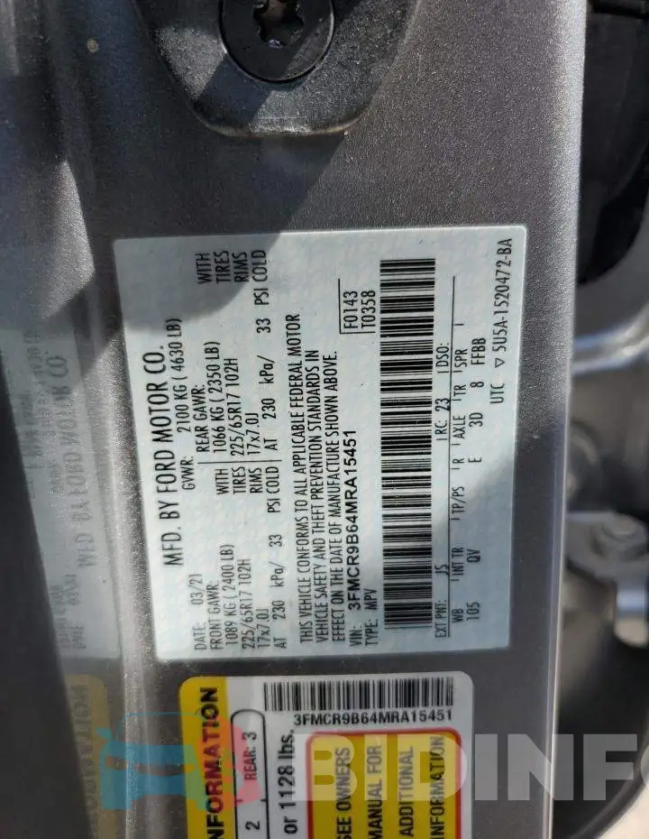 3FMCR9B64MRA15451 Photo# 13