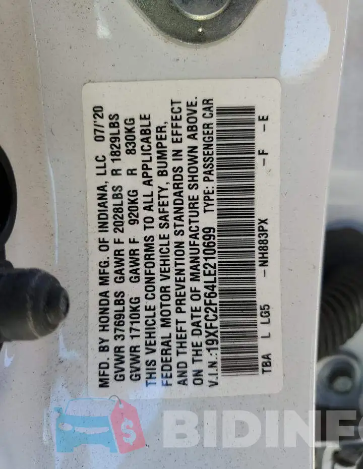 19XFC2F64LE210699 Photo# 13