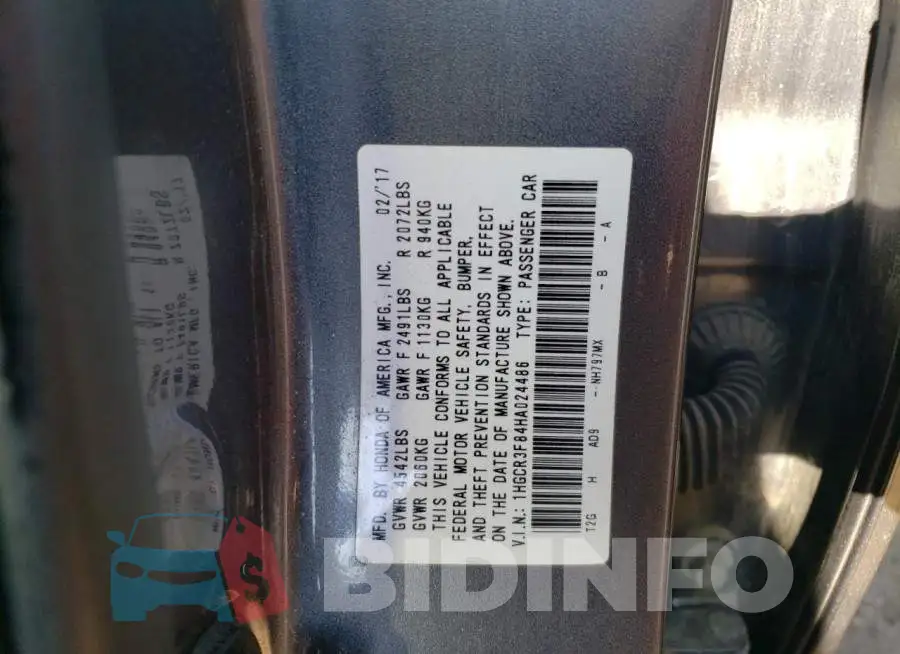 1HGCR3F84HA024486 Photo# 13