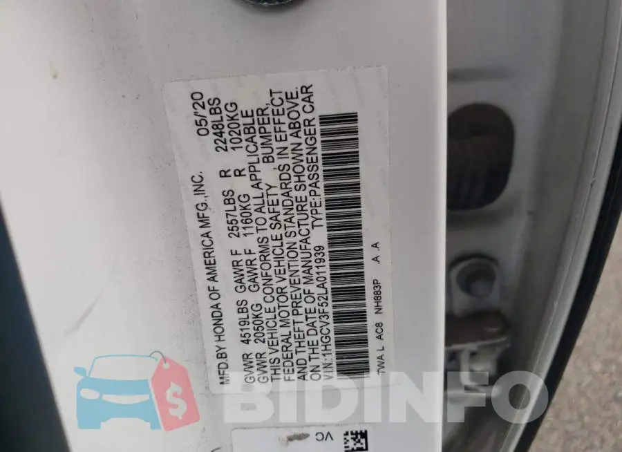 1HGCV3F52LA011939 Photo# 13