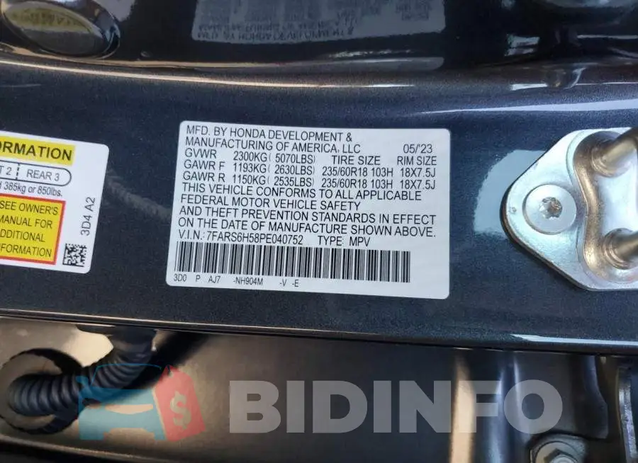 7FARS6H58PE040752 Photo# 12