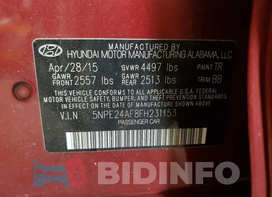 5NPE24AF8FH231153 Photo# 12