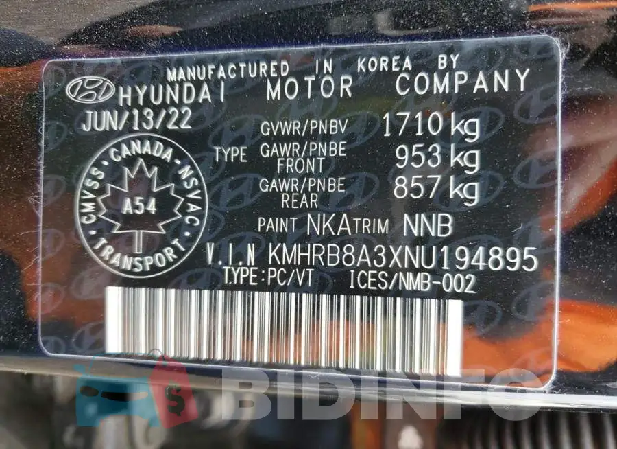 KMHRB8A3XNU194895 Photo# 12