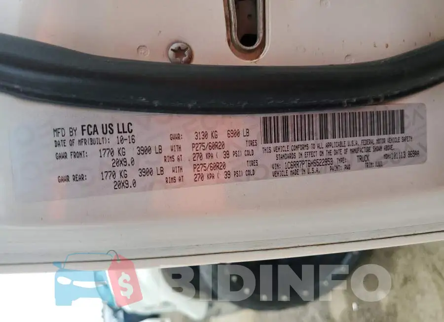 1C6RR7PT6HS522953 Photo# 12