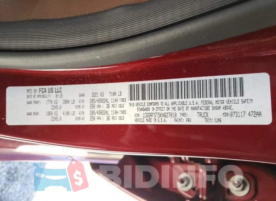 1C6SRFST5KN627010 Photo# 12