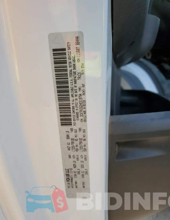 3C6TRVDG2HE519794 Photo# 12