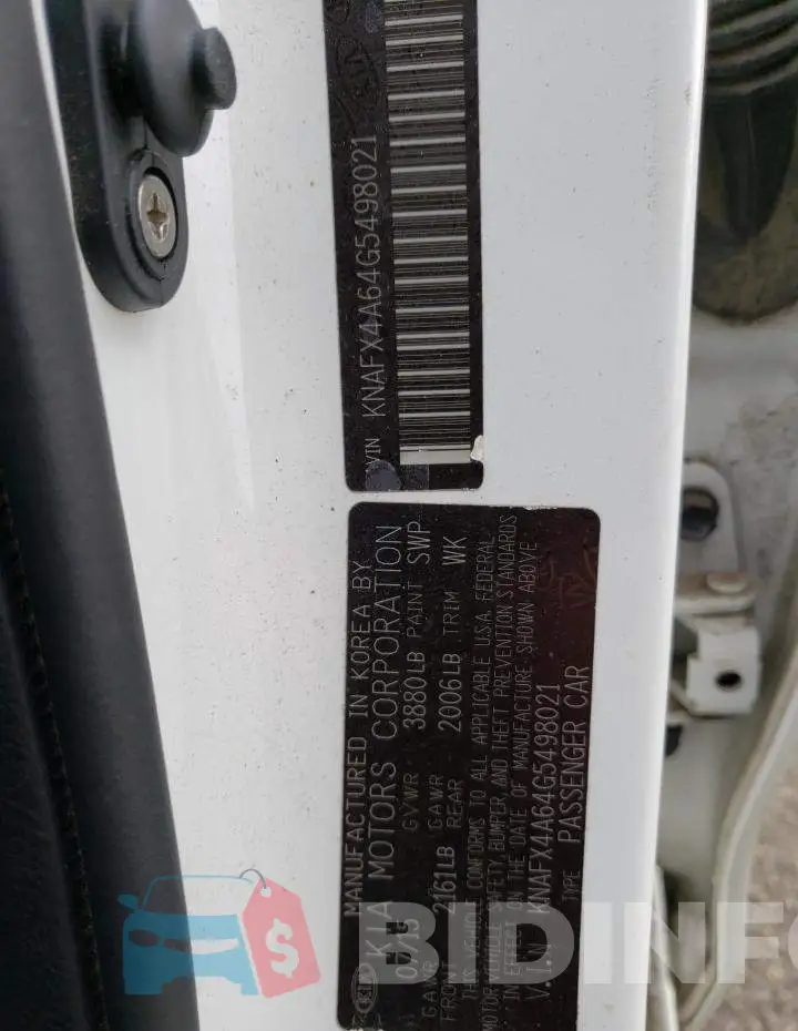 KNAFX4A64G5498021 Photo# 12