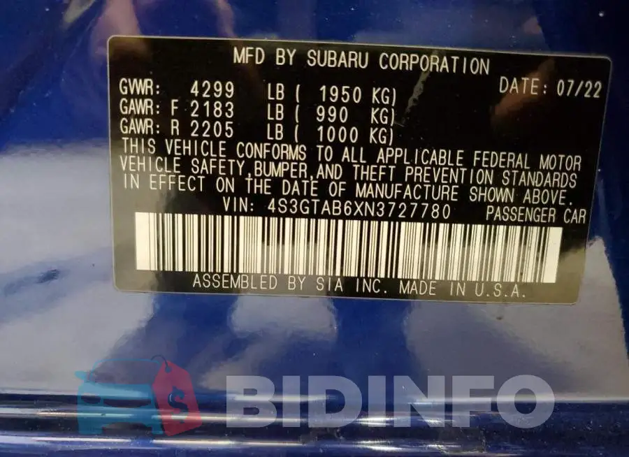 4S3GTAB6XN3727780 Photo# 12