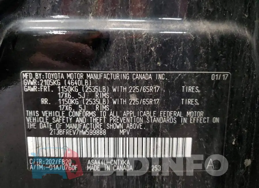 2T3BFREV7HW599888 Photo# 12