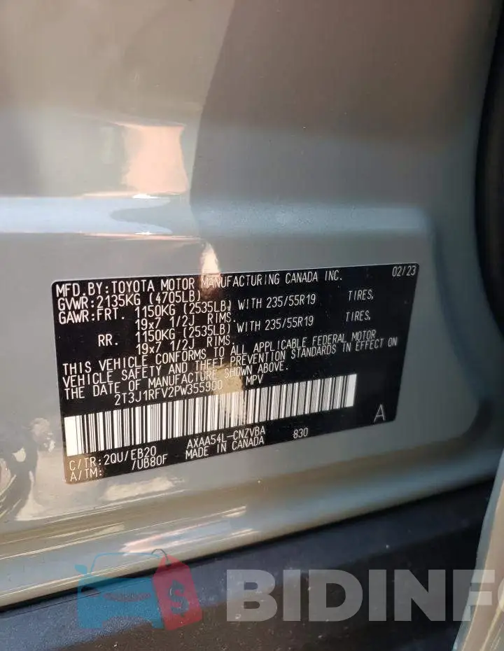 2T3J1RFV2PW355900 Photo# 12