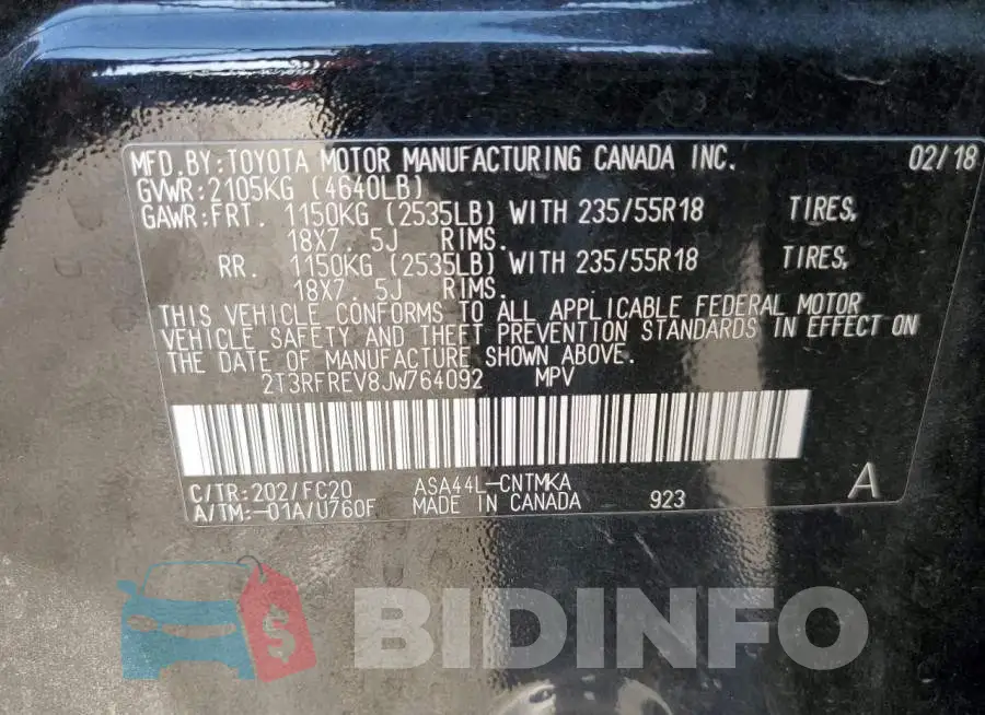 2T3RFREV8JW764092 Photo# 13