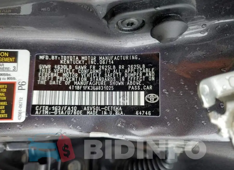 4T1BF1FK3EU831025 Photo# 13