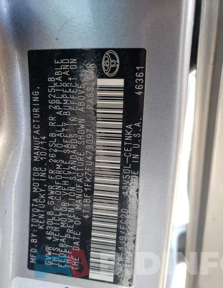 4T1BF1FK7FU479097 Photo# 13