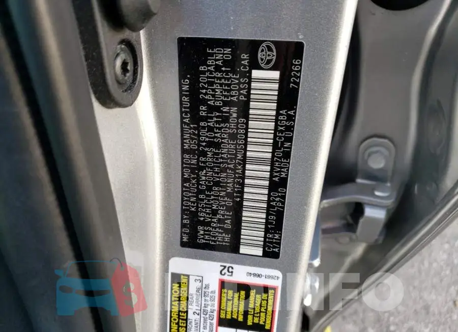 4T1F31AK7MU560809 Photo# 12