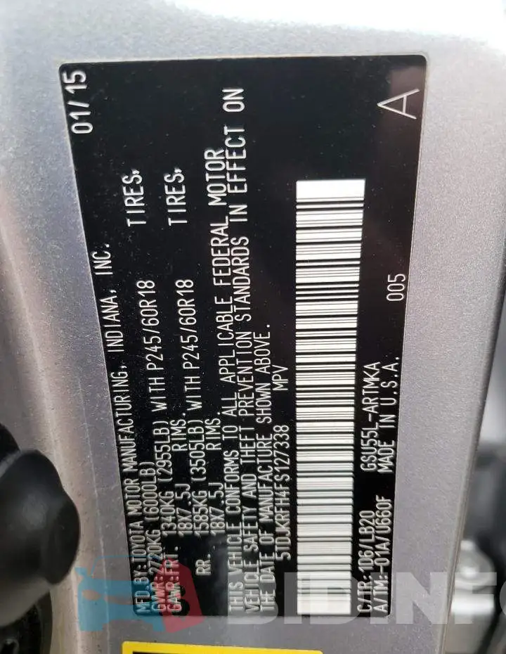 5TDJKRFH4FS127338 Photo# 14