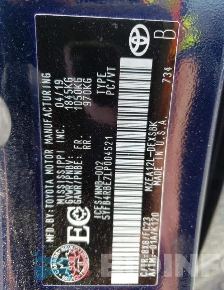 5YFB4RBE7LP004521 Photo# 12