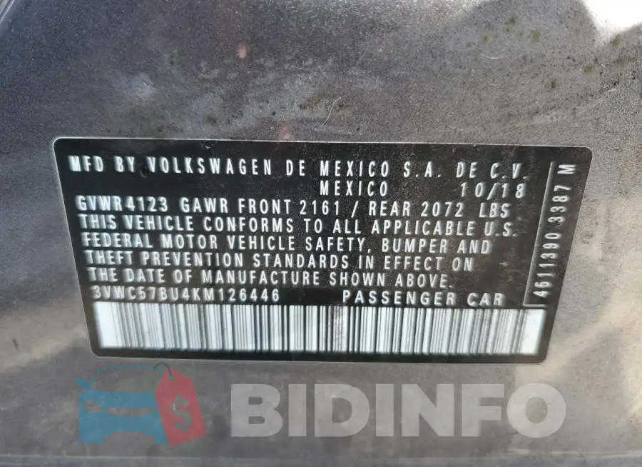 3VWC57BU4KM126446 Photo# 12