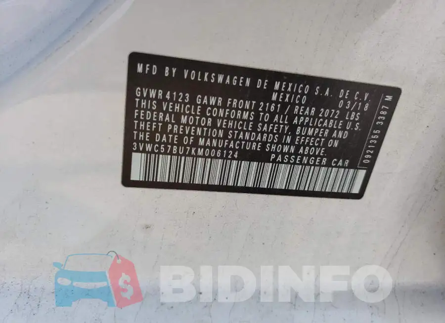 3VWC57BU7KM006124 Photo# 12