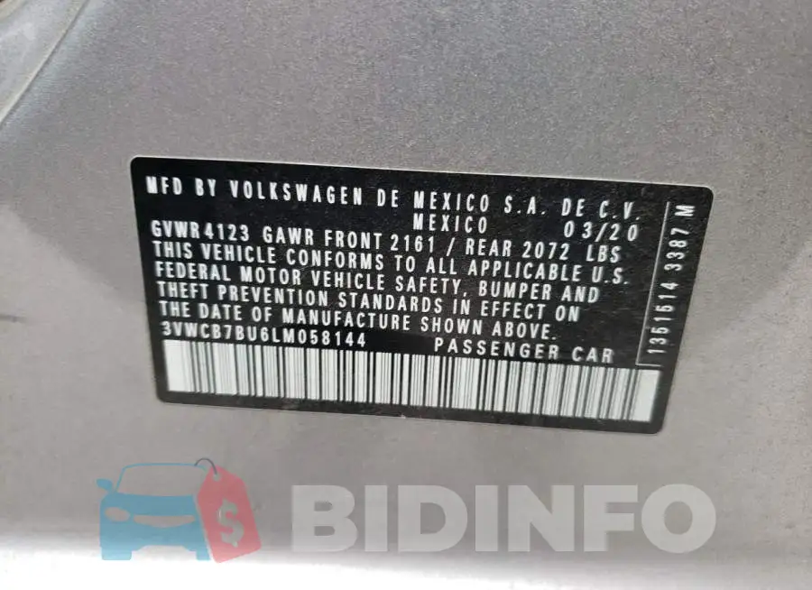 3VWCB7BU6LM058144 Photo# 12