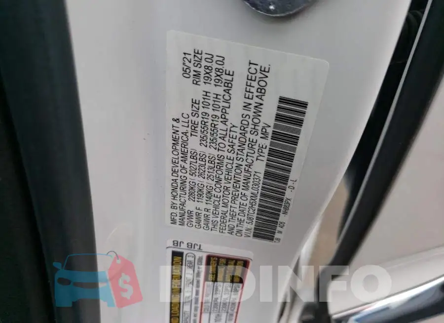 5J8TC2H5XML030371 Photo# 12