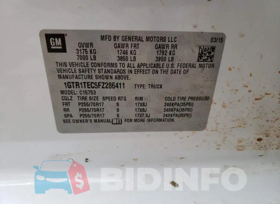 1GTR1TEC5FZ286411 Photo# 12