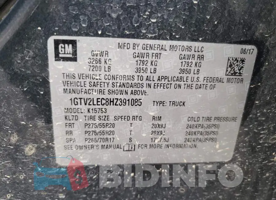 1GTV2LEC8HZ391085 Photo# 12
